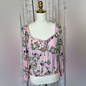 Jessica Simpson Illona Floral Blouson Sleeve Top | NWT | Size XL